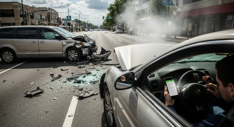 distracted driving car accident phone