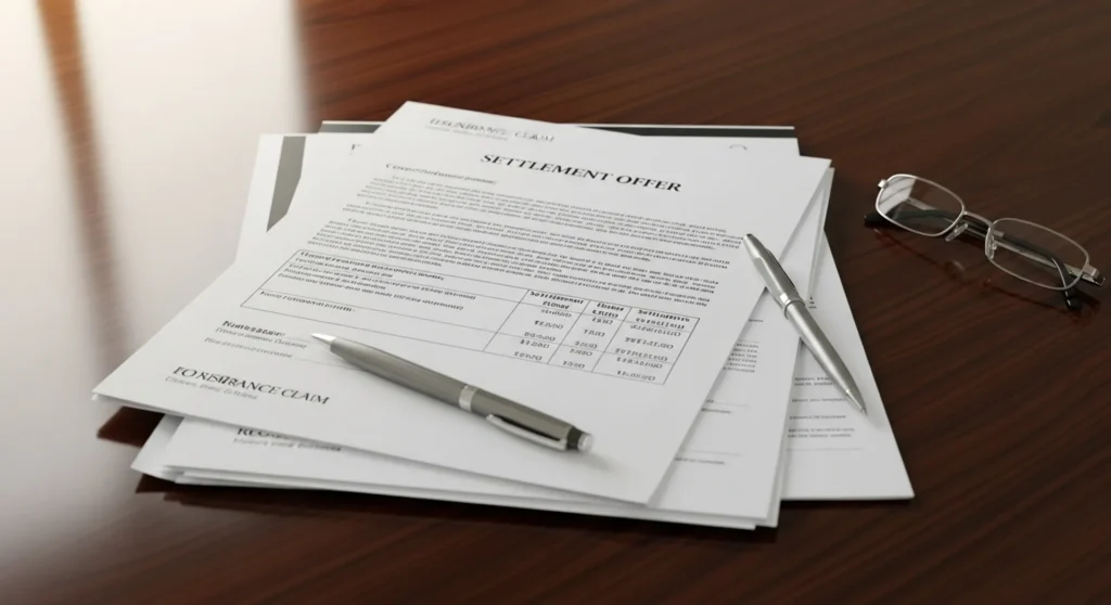 insurance claim settlement offer paperwork