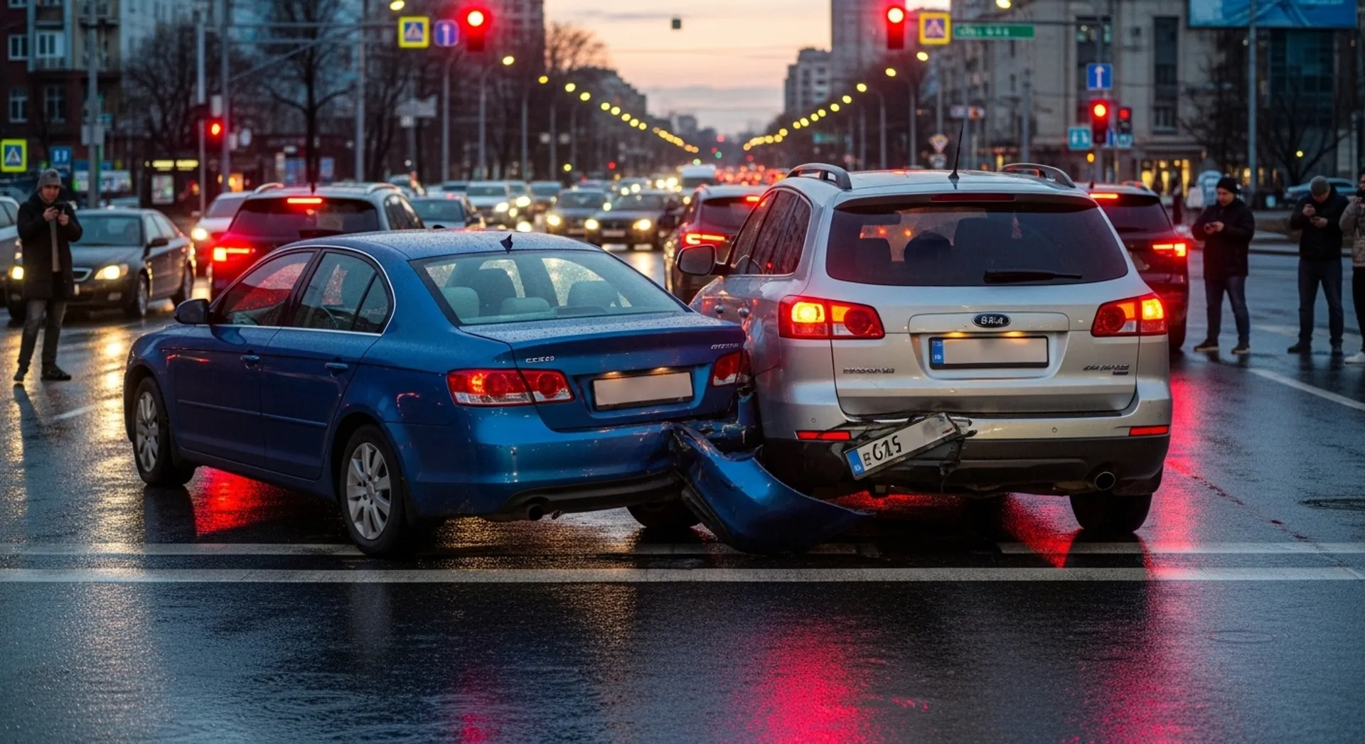 rear end car accident city traffic