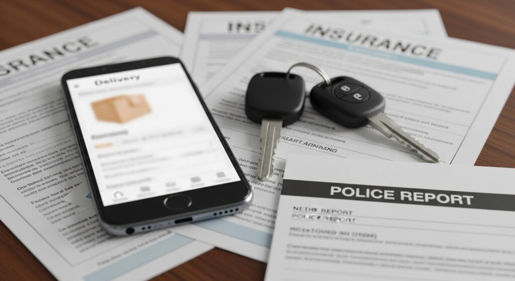 App status evidence in a delivery driver accident claim